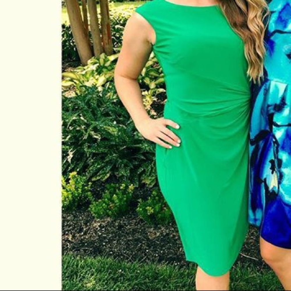 Green wrap style dress
